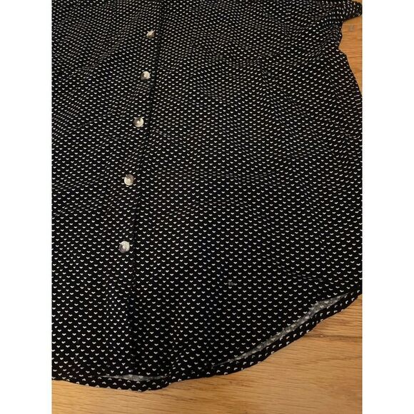 NWT Jach's Girlfriend women's black polka dot sleeveless button down blouse sz M - Picture 3 of 8